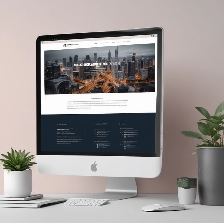 A team collaborating over digital marketing plans in a bright, modern office space.