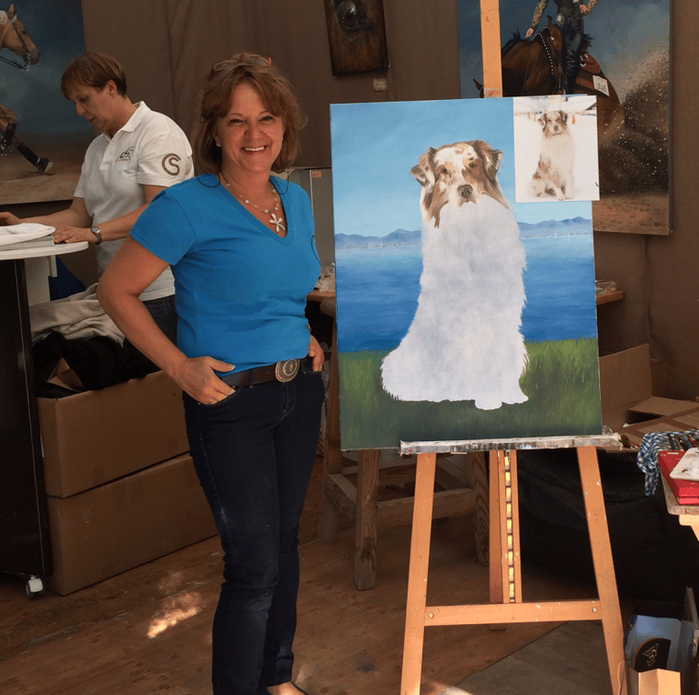 Mireille Desroches artiste peintre au CS Ranch de Givrins en Suisse