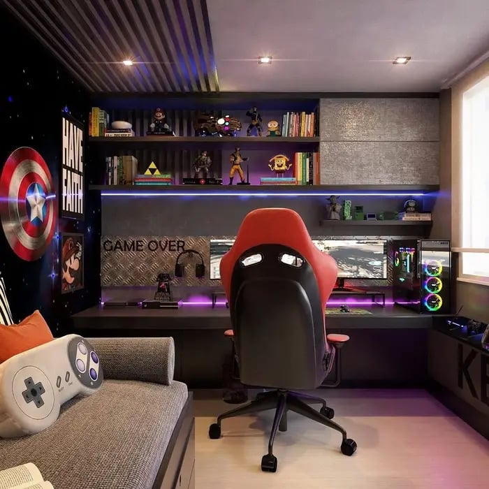 projeto quarto gamer geek