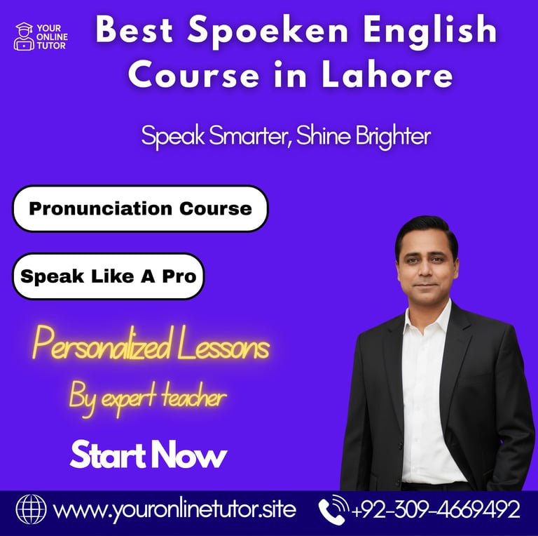 best spoken English course in Lahore at affordable fee, students top choice