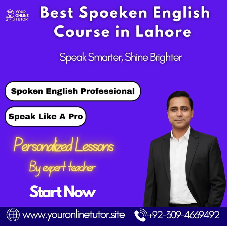 best spoken English course in Lahore at affordable fee, students top choice