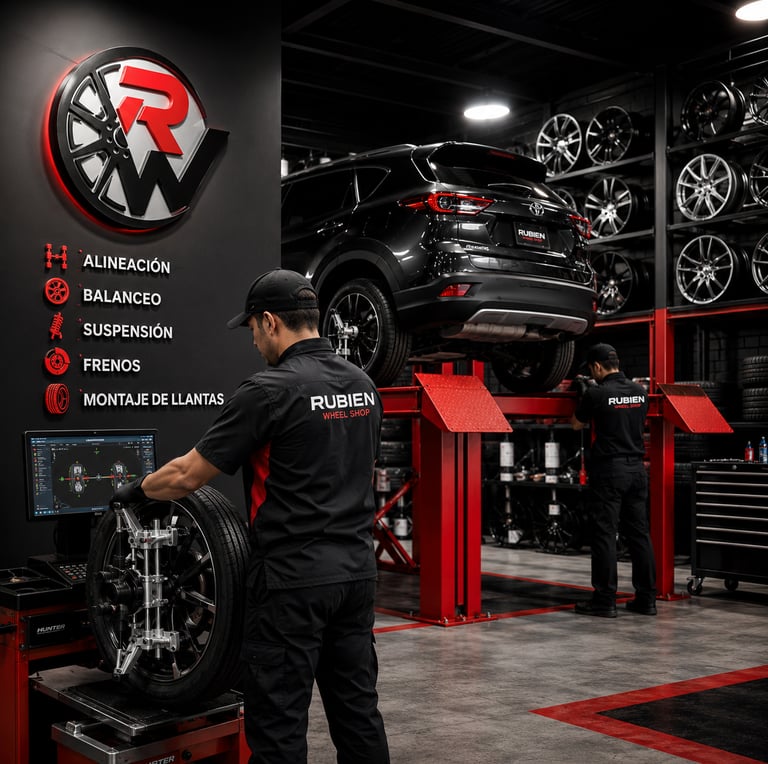 Taller especializado en llantas, rines, suspensión y frenos para automóviles y camionetas.