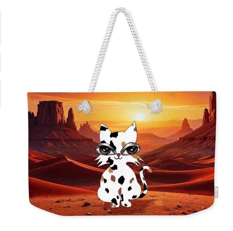 Hawa Cat tote bag artist art desert character art