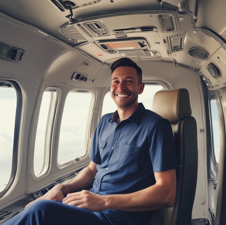 A diverse group of people happily working in various professions like fashion design, aviation, and construction.