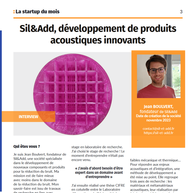 capture d'écran de la lettre d'information de le Mans Innovation