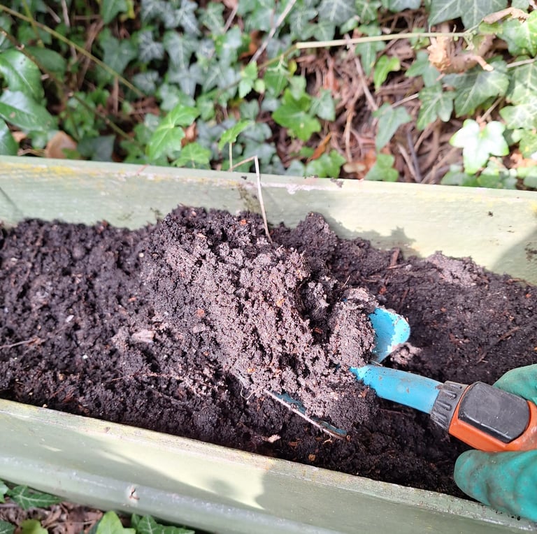 brown garden bed soil after using weed killers