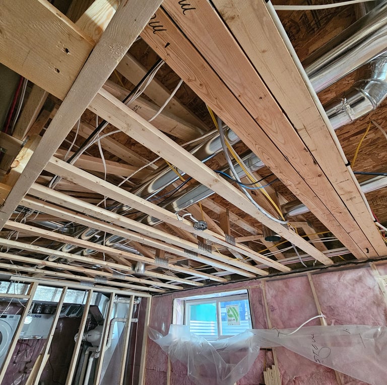 duhaa project basement framing and hvac