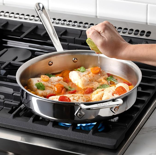 All-Clad D3 stainless steel 10-piece cookware set for professional non-toxic cooking