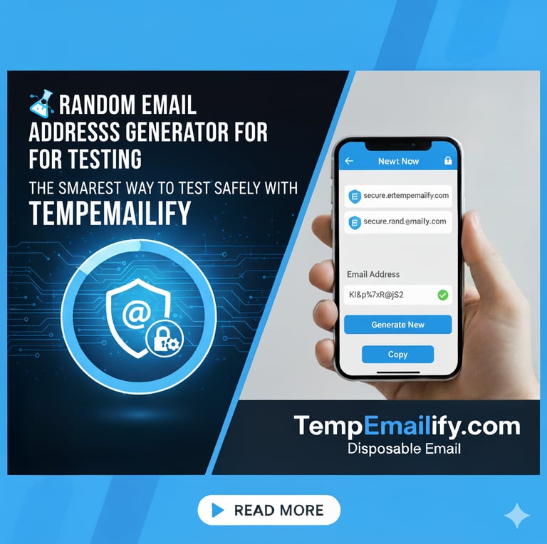 🧪 Random Email Address Generator for Testing — The Smartest Way to Test Safely with TempEmailify