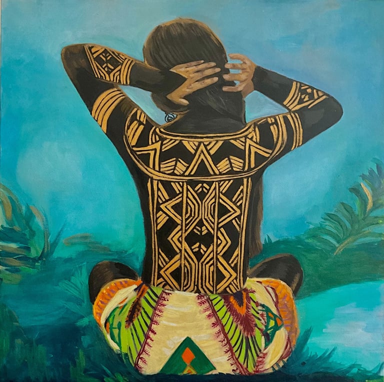 portrait gouache tatoo