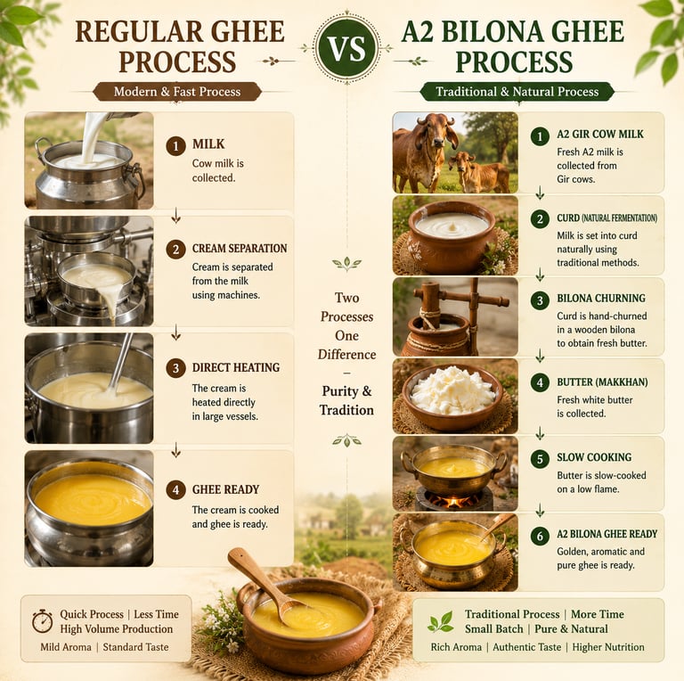 A2 Bilona Ghee Vs Regular Ghee