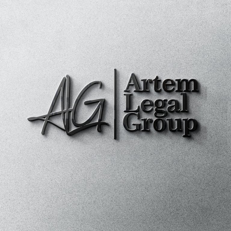 Artem Legal Group Logo on a wall