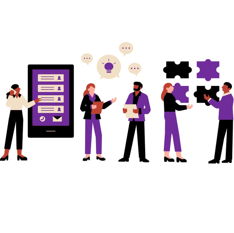 graphic of people discussing strategy