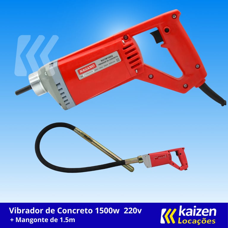 Vibrador de Concreto 1500w 220v | Kaizen Locações
