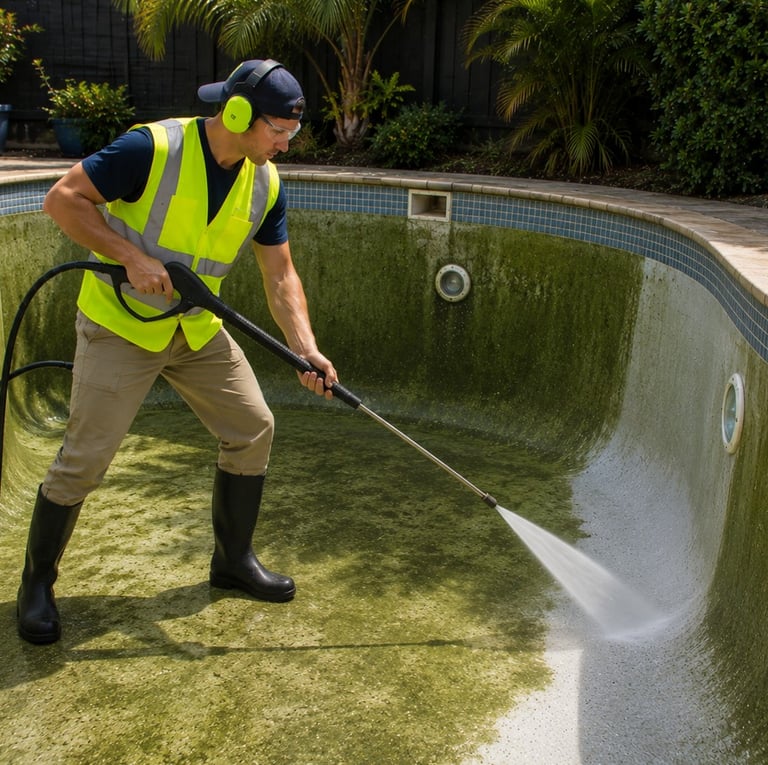 Pressure Cleaning a Pool