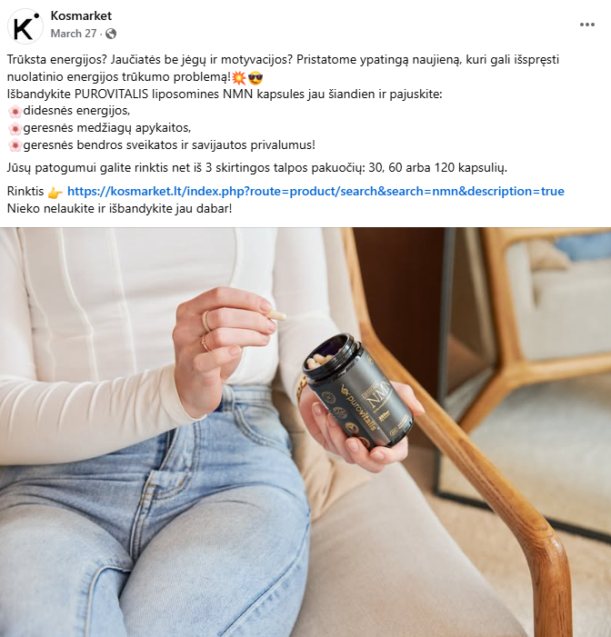 Turinio pavyzdys socialiniams tinklams