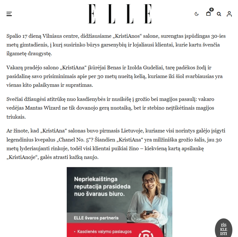 Pranešimo spaudai pavyzdys