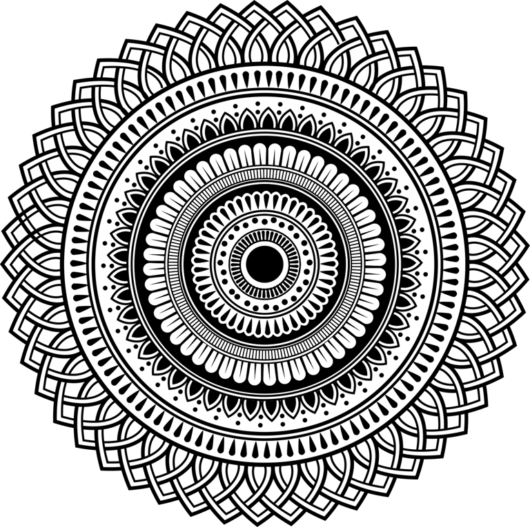 Spiral black and white drawing