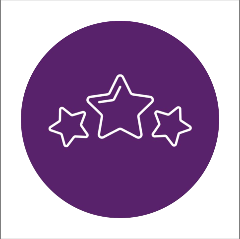 three stars in a circle with three stars on it