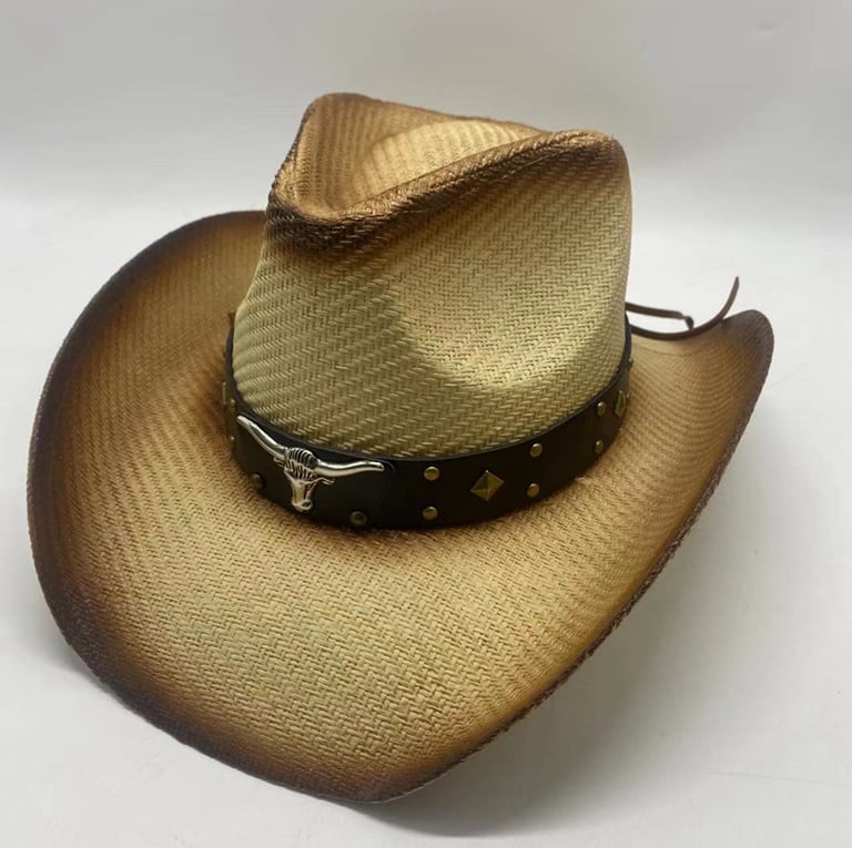 a cowboy hat with a leather belt