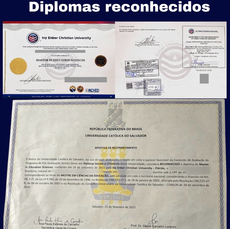 Diplomas reconhecidos
