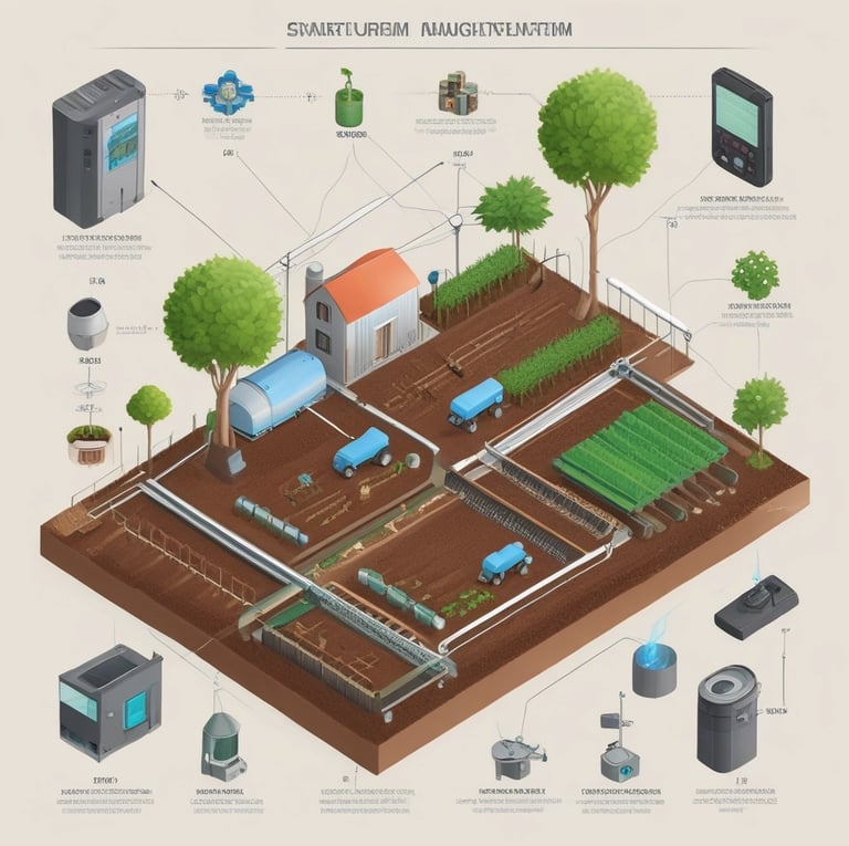 Trays of green microgreens growing in a modern vertical hydroponic indoor farm system.
