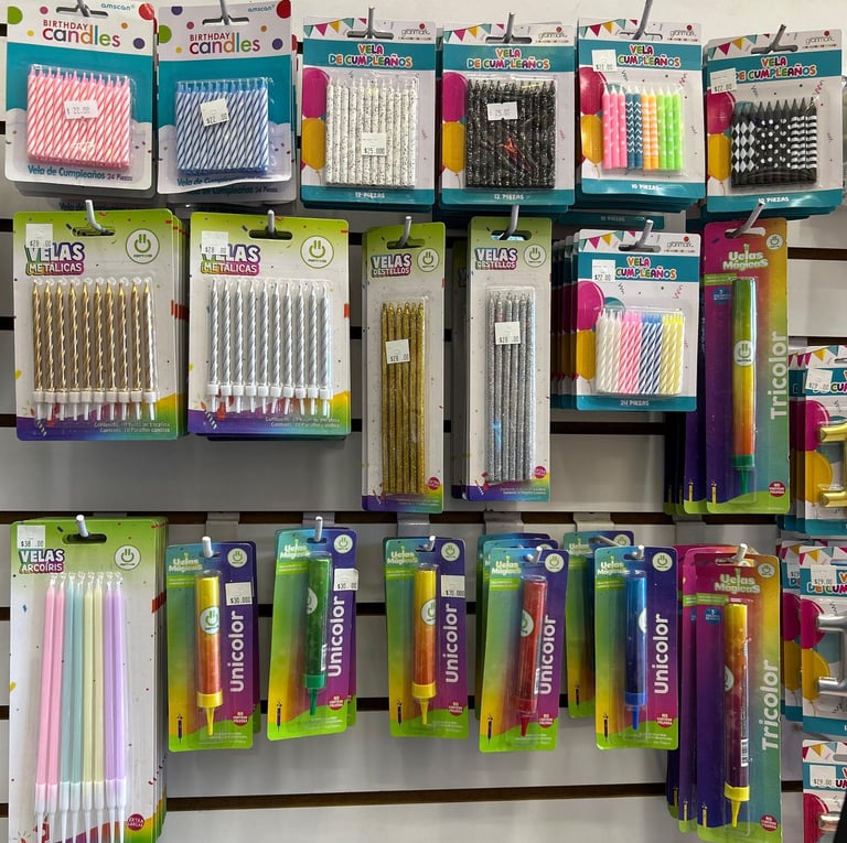 Velas de cumpleaños plateadas, doradas, de colores