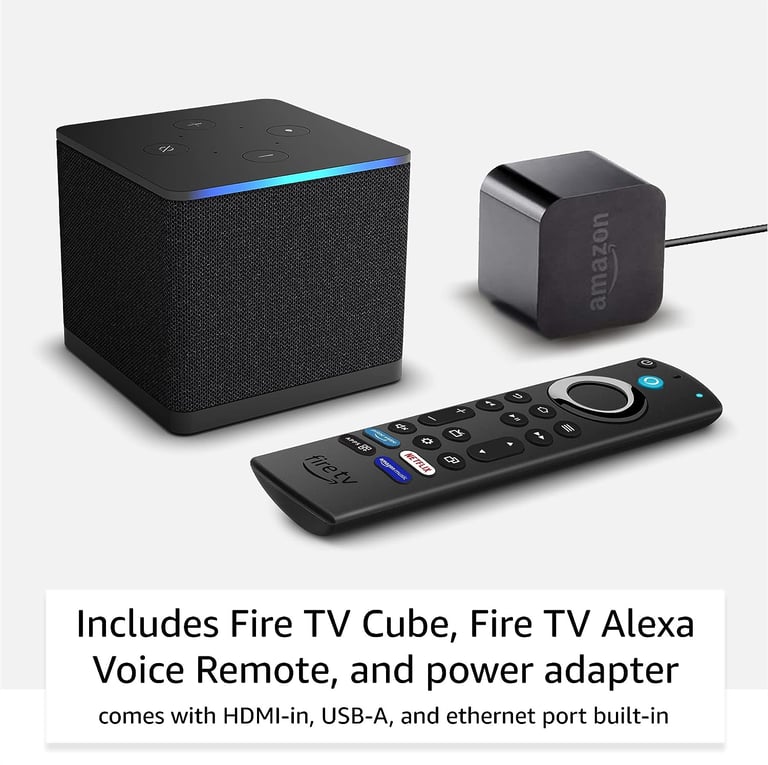 Amazon Fire TV Cube | Hands-free streaming device with Alexa, Wi-Fi 6, 4K Ultra HD