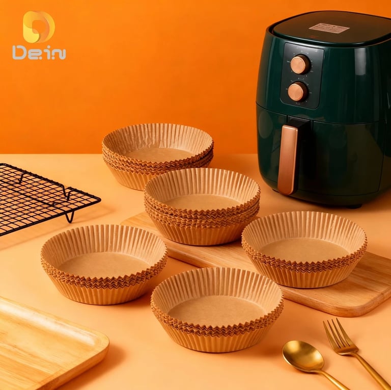 Forma De airfryer Papel Descartável Redondo Antiaderente