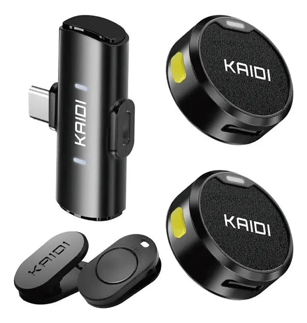 Microfone Lapela Sem Fio Kaidi Com Tipo-C