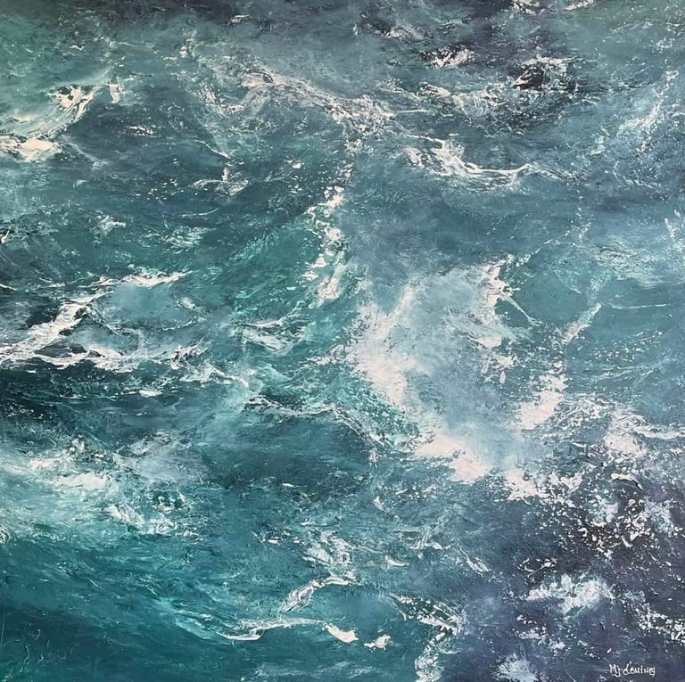 View from Rock - Painting by MJ Dominey