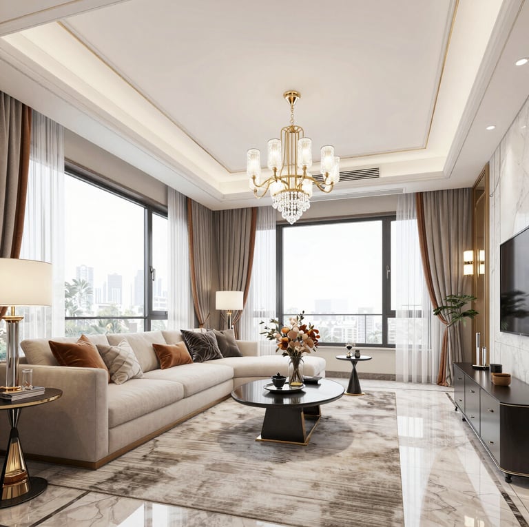 a city street filled with lots of tall buildings