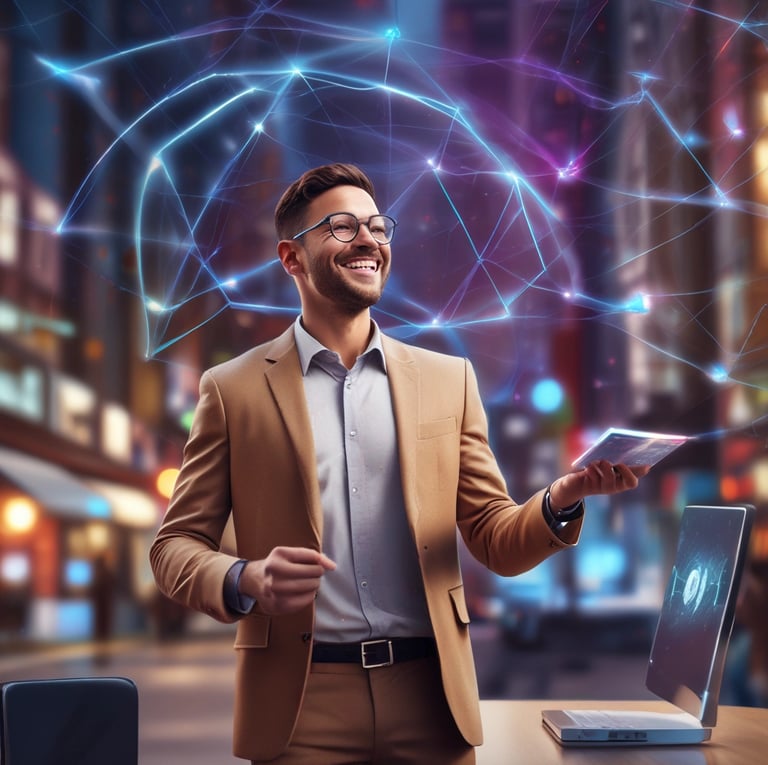 A futuristic control center view showcasing advanced retail management technology.