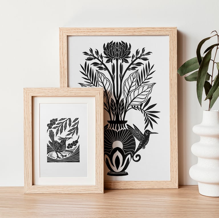 artes impressas em quadros