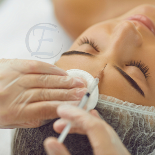 a woman getting a facial lift in a beauty salon