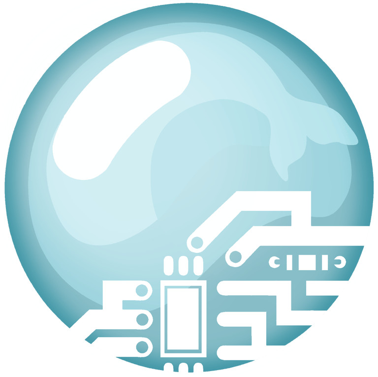 an ocean creature fin reflected in a turqouise pearl that is metaphorically connected to technology