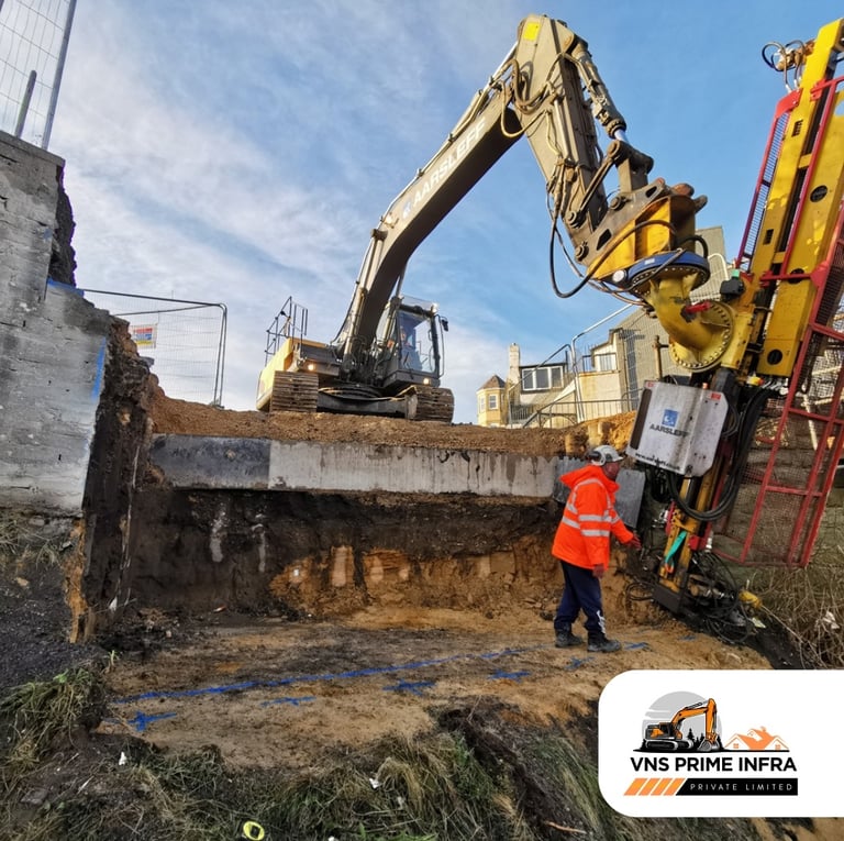 Expert Soil Nailing Contractors in Bangalore | VNS Prime Infra Pvt Ltd