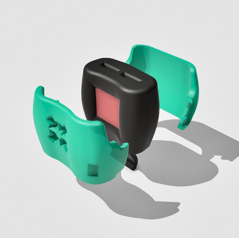 blown up render of keyed buckle adapter