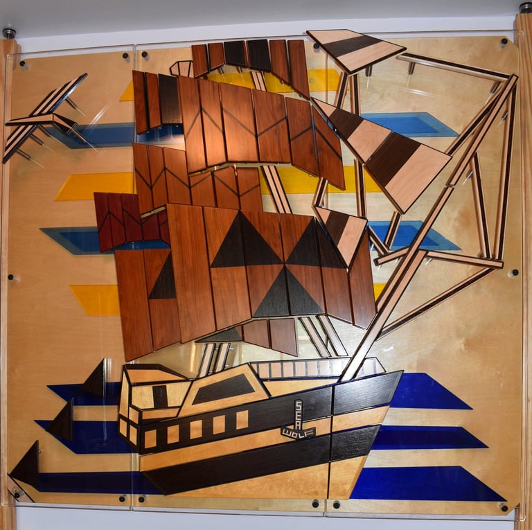 SEA WOLF pic-3 art plexi sections-1 baltic birch back-supports-richWOODart.com-63"x43" 150 lbs.+