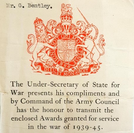 Notification of death in World War 2
