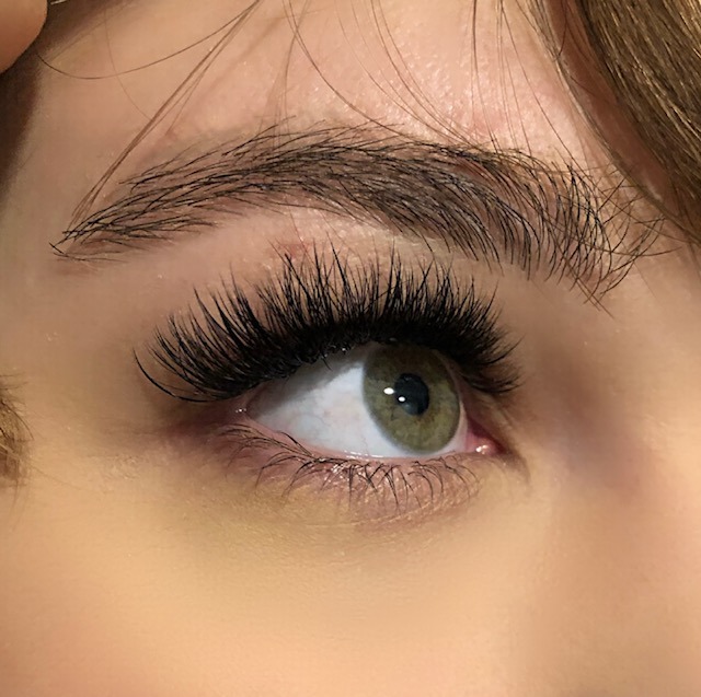 Maximum coverage lash extensions, full and dramatic, in La Jolla