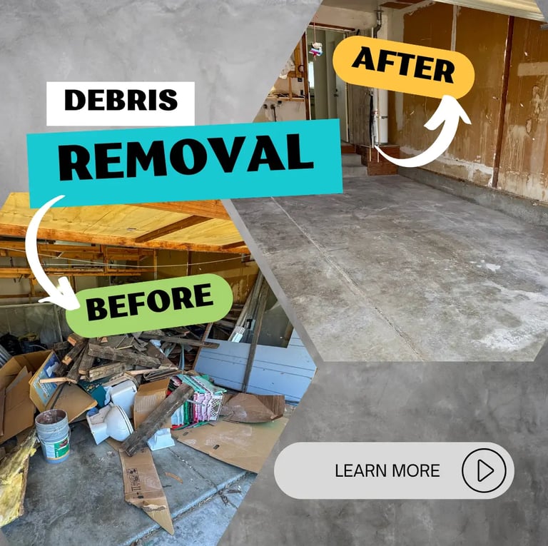 before and after of debris removal