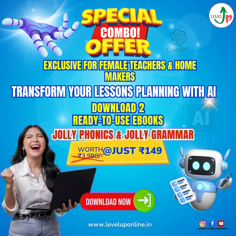 LevelUp Online Education - Bundle ebook for Phonics & Grammar Teacher, Mumbai, India 