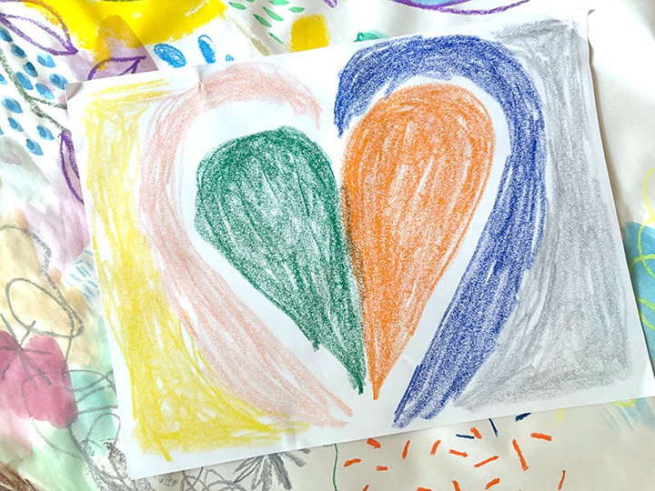 a drawing of a heart with two sides