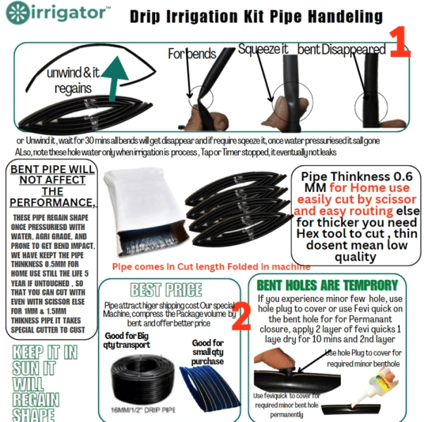 irrigator drip irrigation 16mm pipe for home garden plants easy to cut free shipping 