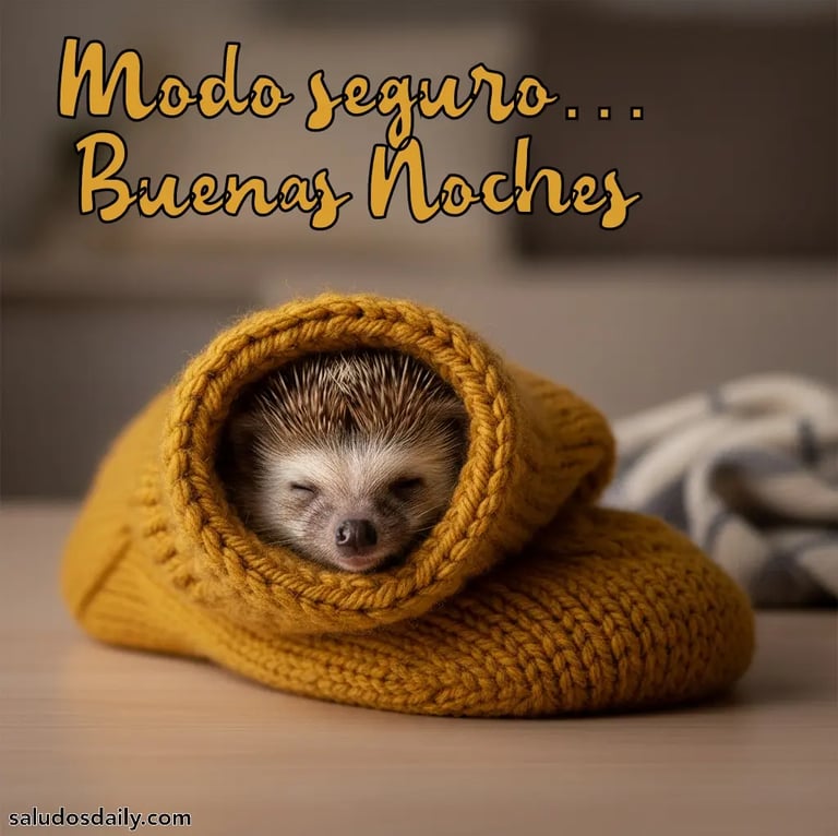 erizo acurrucado dentro de un calcetín suave, transmitiendo sensación de calidez protección 