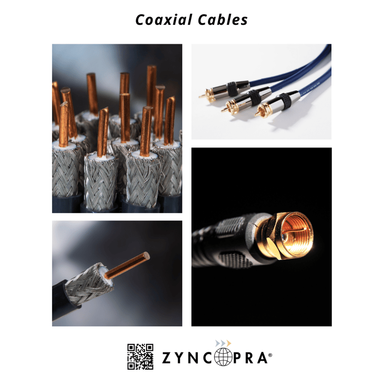 Coaxial cables for reliable signal transmission.