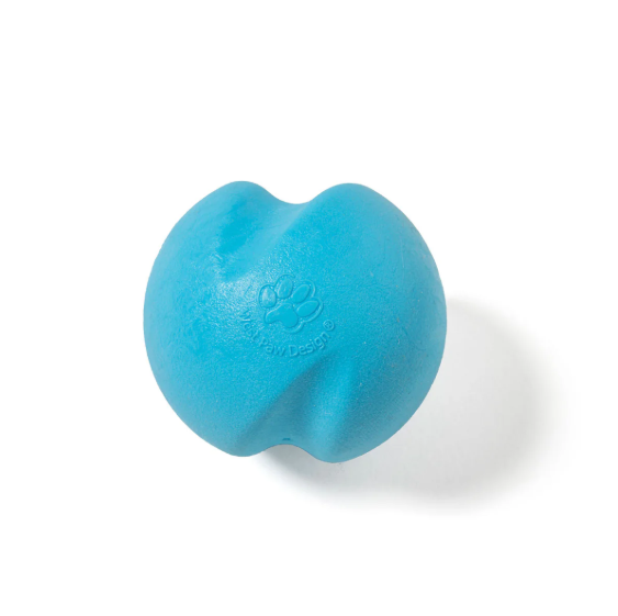 Durable and non-toxic West Paw Jive dog ball made from recyclable Zogoflex.