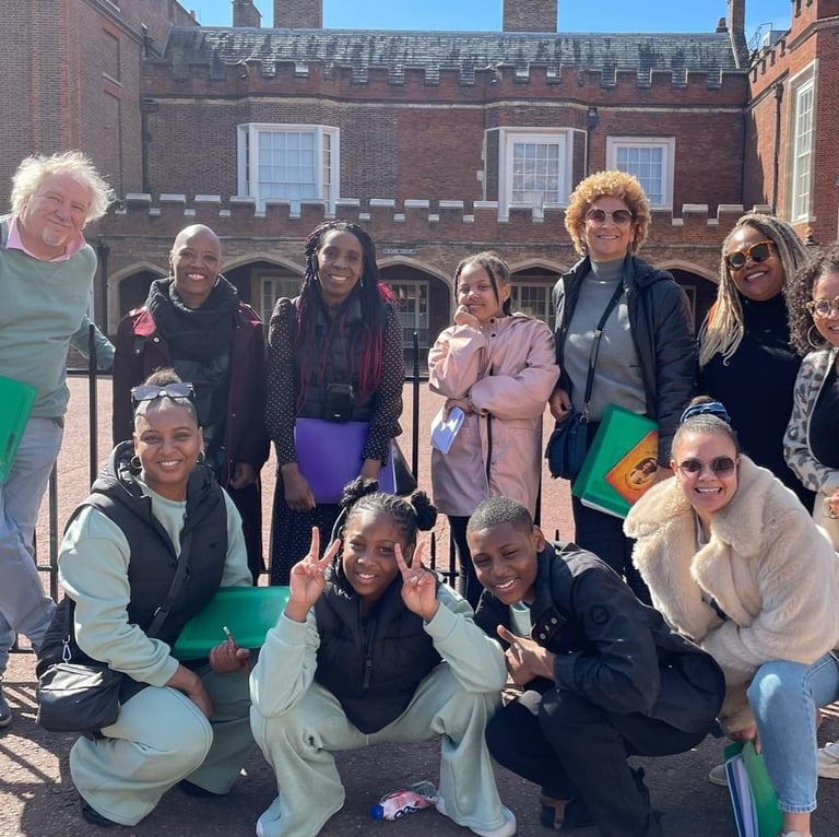 Group outside St James's Palace on the Black Tudors Westminster Walking Tour