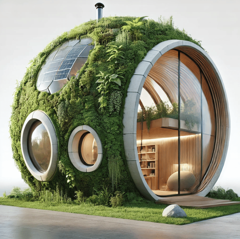 image de concept de tiny house futuriste : La tiny house biosphère